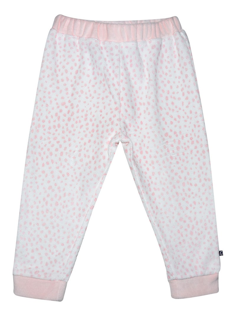 PYJAMA 2 PIECES ENFANT FRIVOLE VELOURS RASE Rose - Kiabi