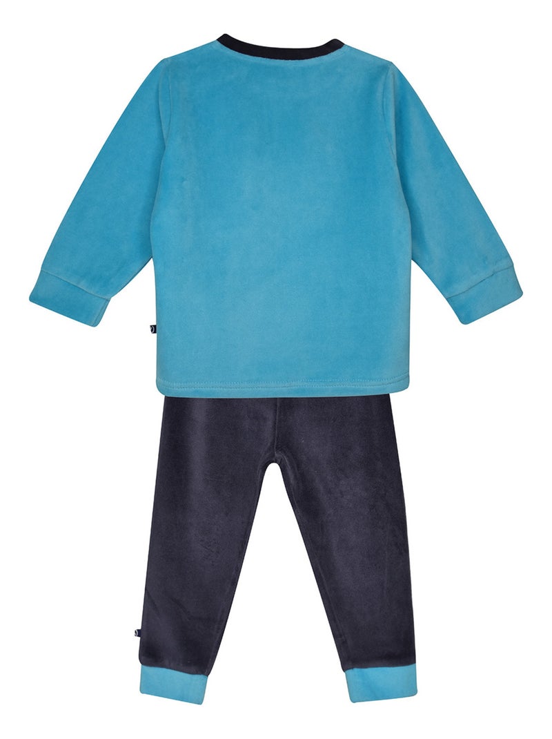PYJAMA 2 PIECES FALCON VELOURS RASE ENFANT Bleu - Kiabi
