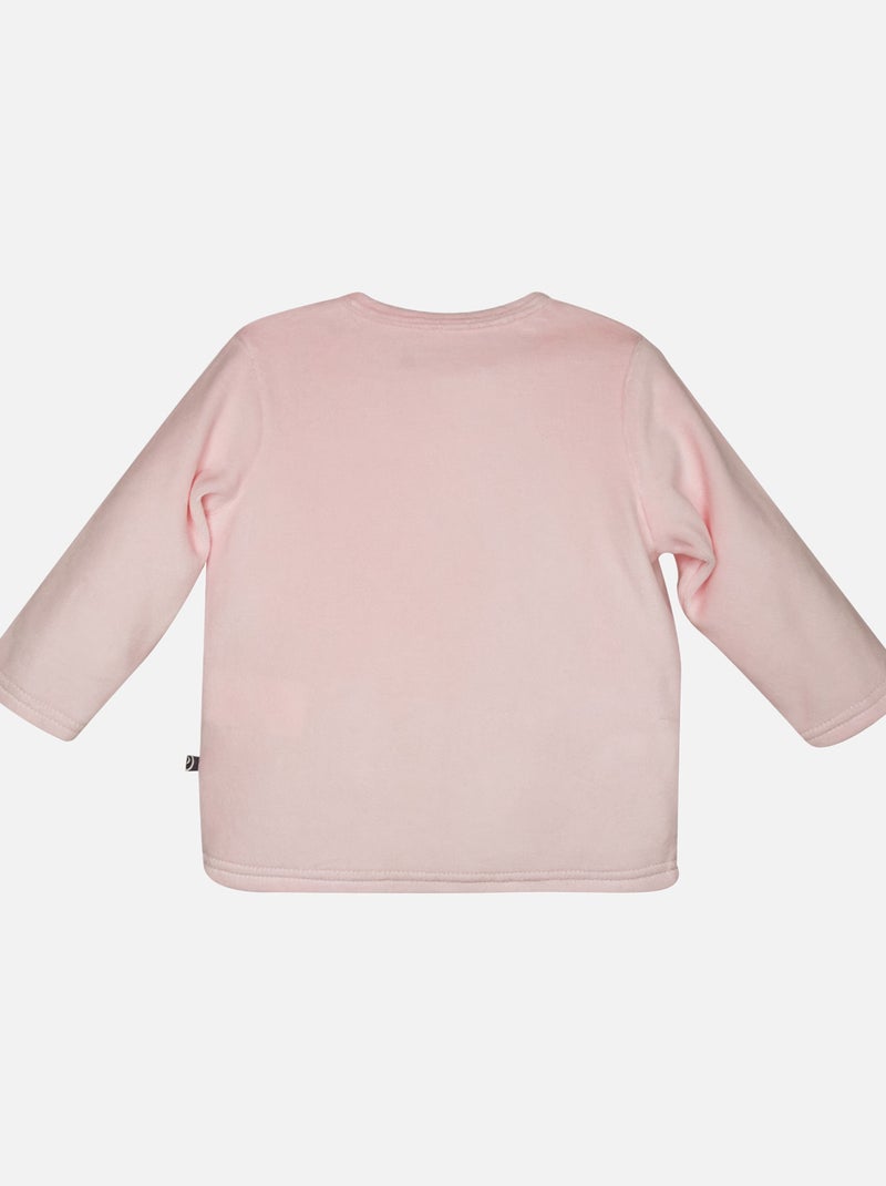 PYJAMA 2 PIECES FIGUE VELOURS RASE Rose - Kiabi