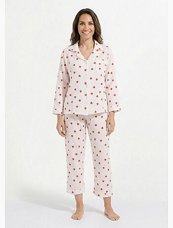 Pyjama 2 pièces gaze de coton et c¿urs - AFIBEL