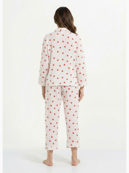Pyjama 2 pièces gaze de coton et c¿urs - AFIBEL - Kiabi
