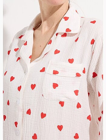 Pyjama 2 pièces gaze de coton et c¿urs