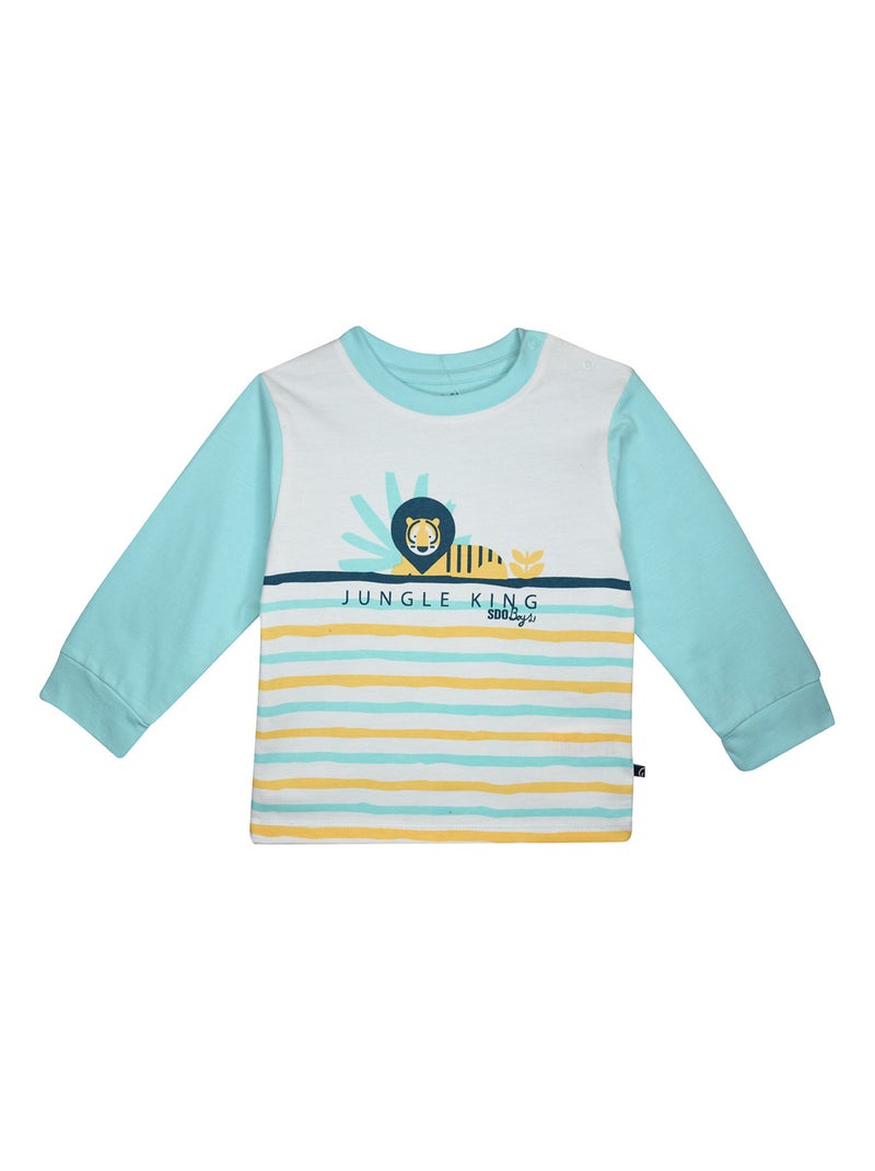 PYJAMA 2 PIECES HILAIRE LONG ENFANT Bleu - Kiabi