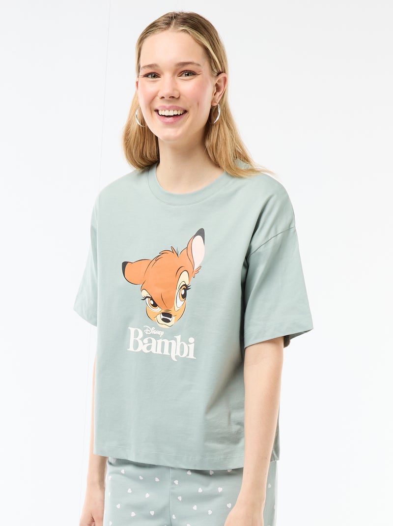 Pyjama 2 pièces imprimé 'Bambi' Vert - Kiabi