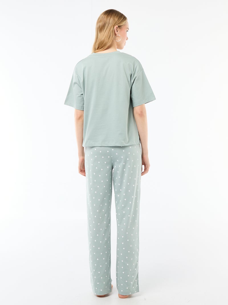 Pyjama 2 pièces imprimé 'Bambi' Vert - Kiabi