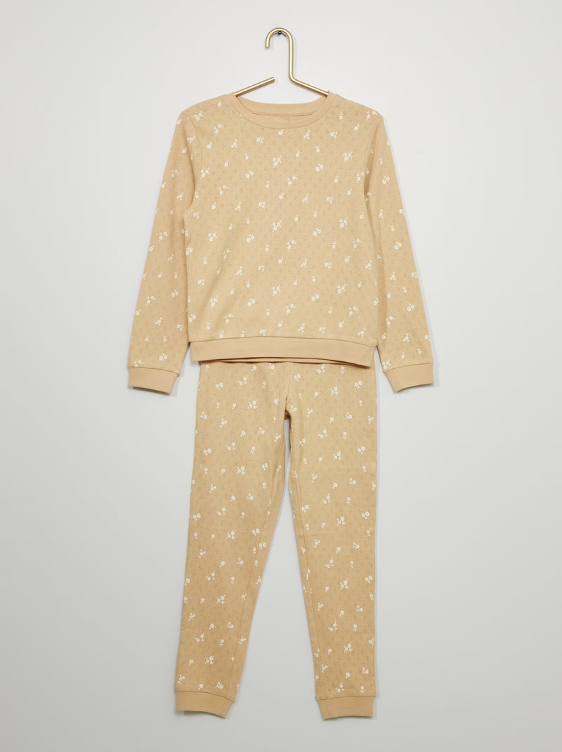 Pyjama 2 pièces imprimé Beige - Kiabi