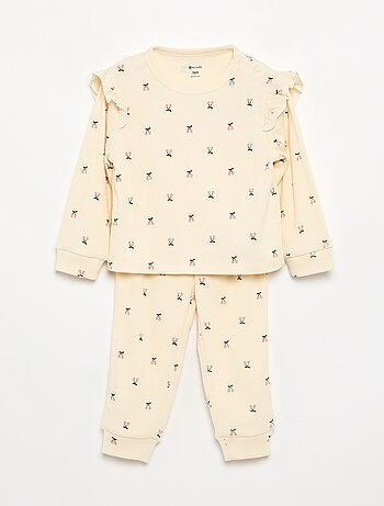 Pyjama 2 pièces imprimé en rib