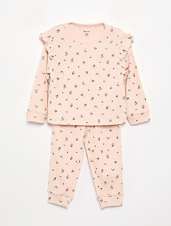 Pyjama 2 pièces imprimé en rib