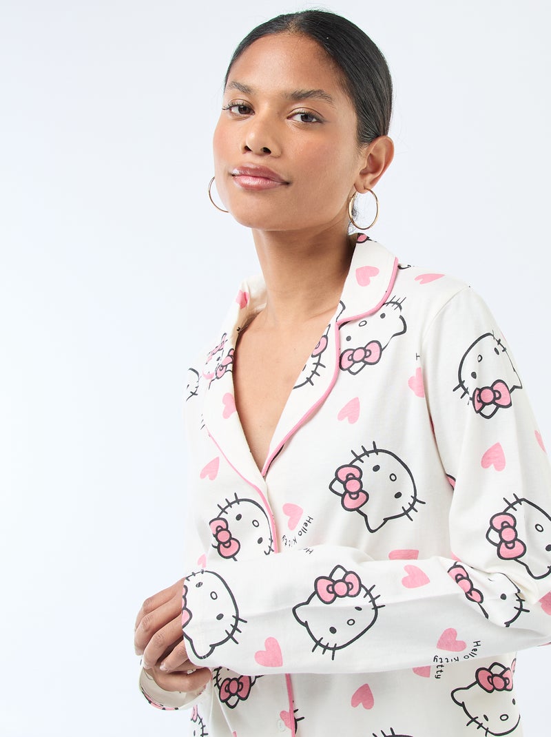 Pyjama 2 pièces imprimé 'Hello Kitty' Blanc - Kiabi