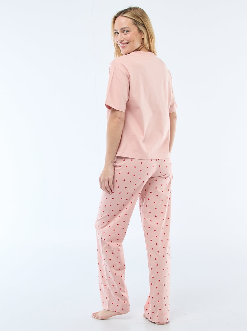 Pyjama 2 pièces imprimé 'Marie' Rose - Kiabi