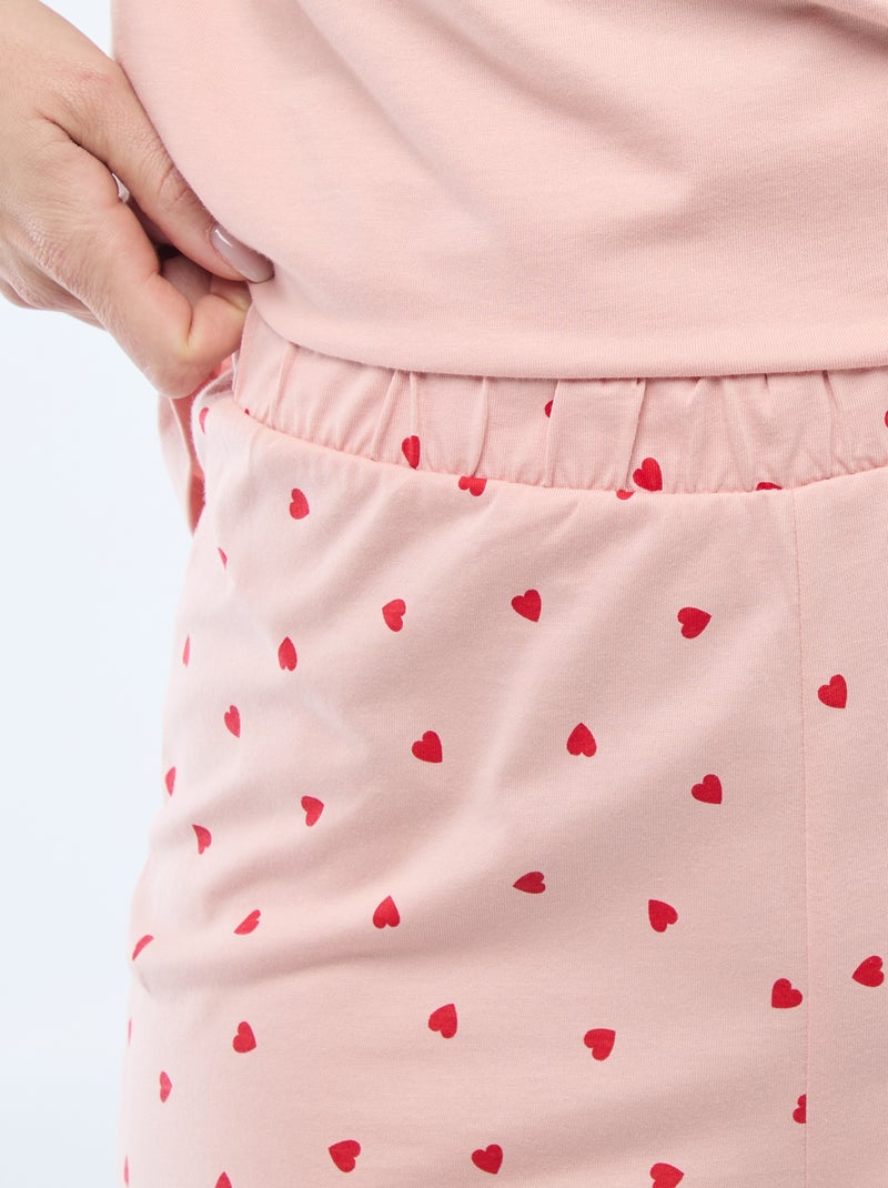 Pyjama 2 pièces imprimé 'Marie' Rose - Kiabi