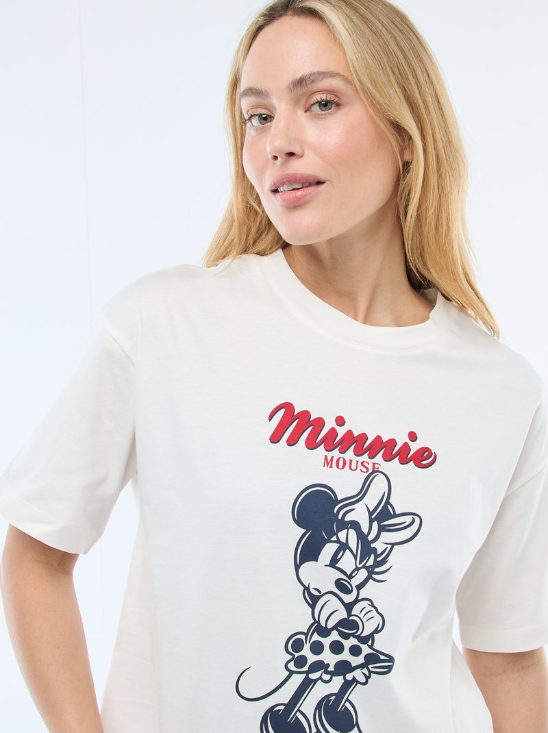 Pyjama 2 pièces imprimé 'Minnie' Blanc/rouge - Kiabi