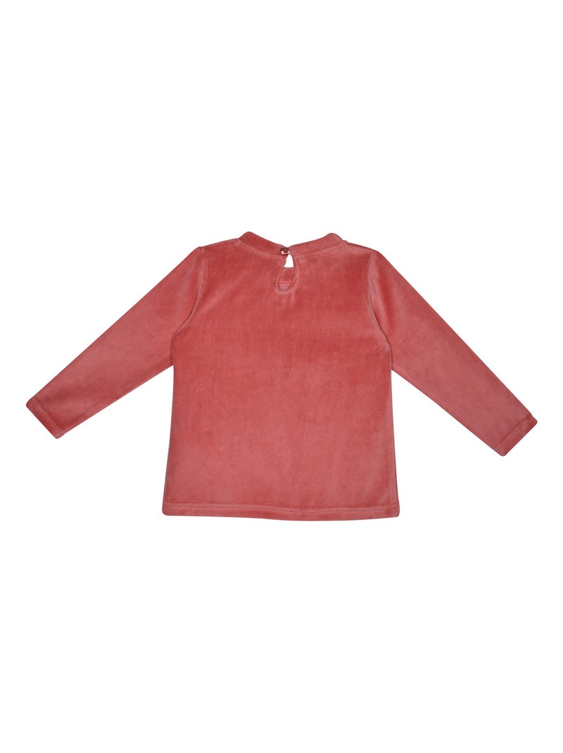 PYJAMA 2 PIECES JOANNIE VELOURS RASE ENFANT Rose - Kiabi