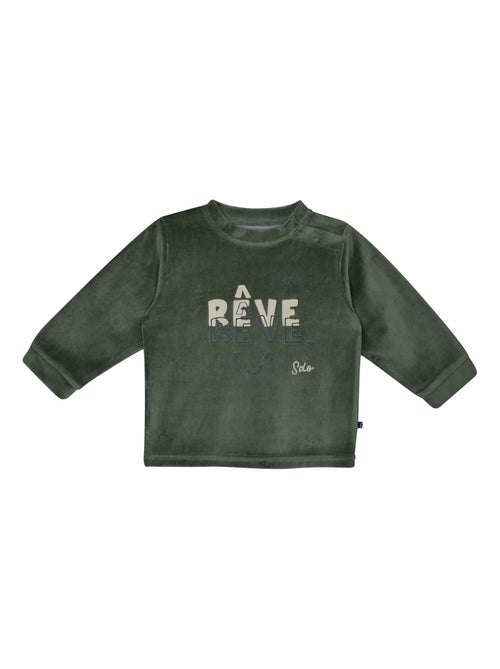 PYJAMA 2 PIECES JONAS VELOURS RASE ENFANT - Kiabi