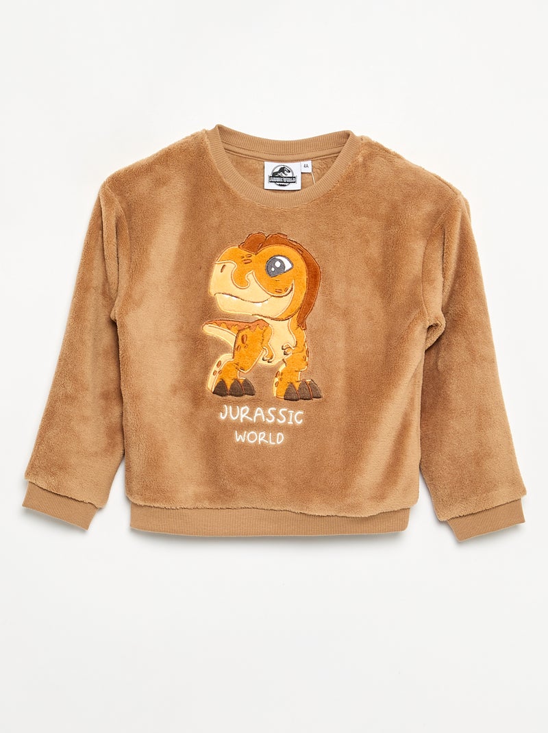 Pyjama 2 pièces 'Jurassic World' - T-shirt à manches longues + pantalon Beige - Kiabi