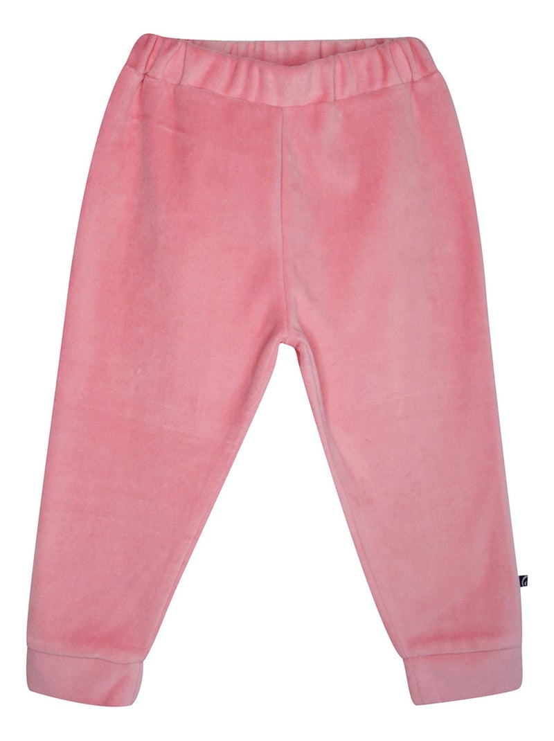 PYJAMA 2 PIECES LEANORE VELOURS RASE LONG ENFANT Rose - Kiabi
