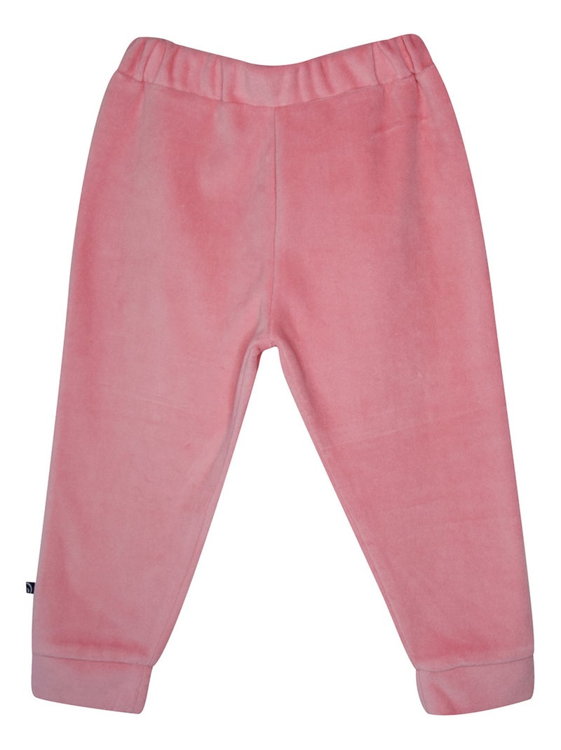 PYJAMA 2 PIECES LEANORE VELOURS RASE LONG ENFANT Rose - Kiabi