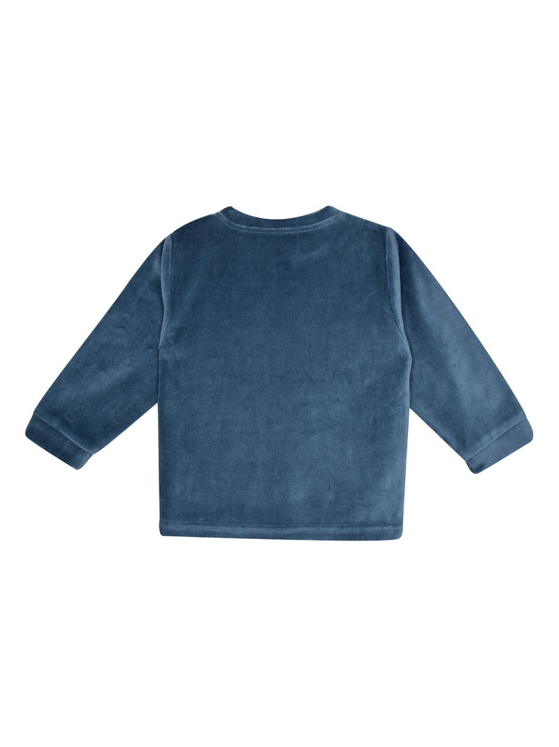 PYJAMA 2 PIECES LENO VELOURS RASE ENFANT Bleu - Kiabi
