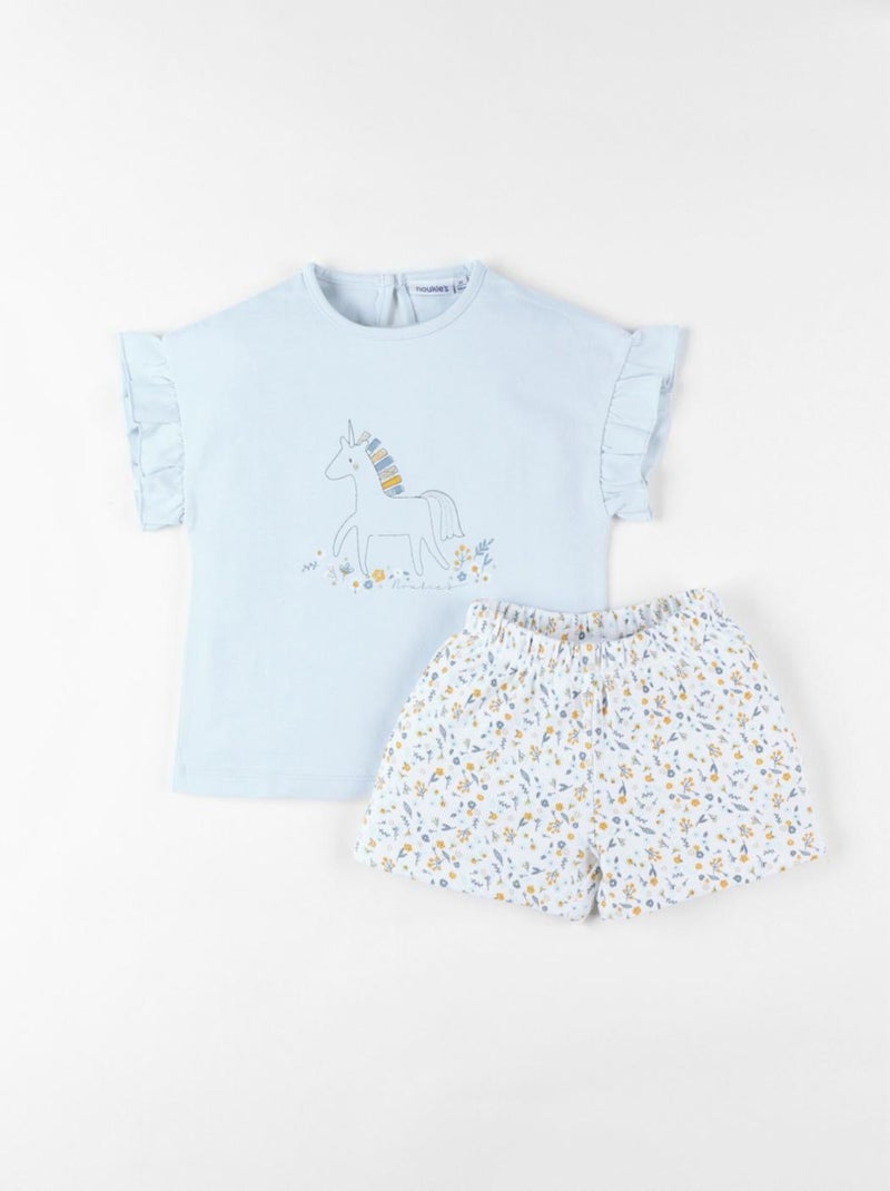 Pyjama 2 pièces licorne en jersey, Noukie's Blanc - Kiabi