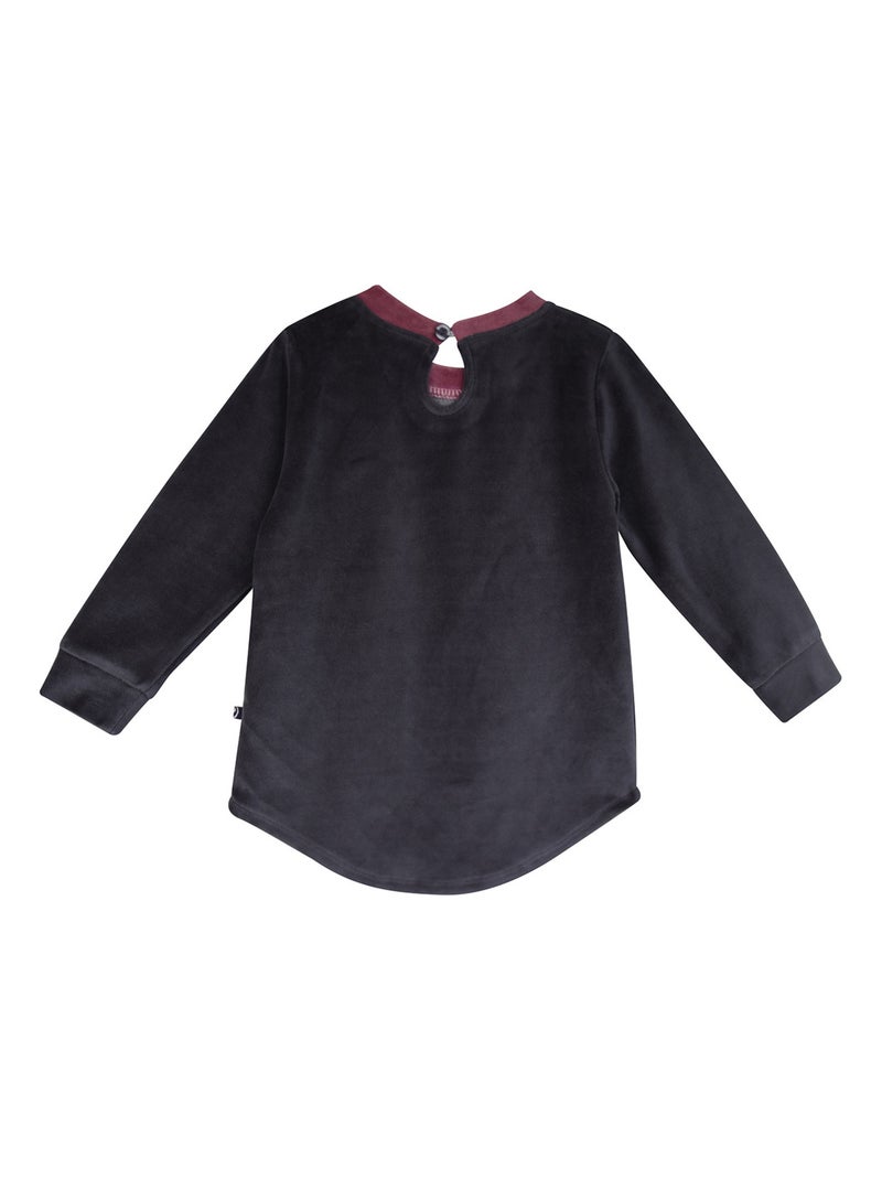 PYJAMA 2 PIECES MARGARETTA VELOURS RASE ENFANT Gris - Kiabi