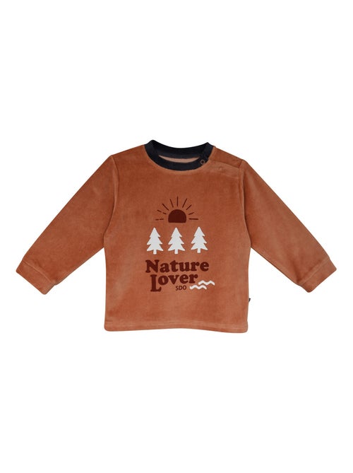 PYJAMA 2 PIECES MIRABEAU VELOURS RASE ENFANT - Kiabi