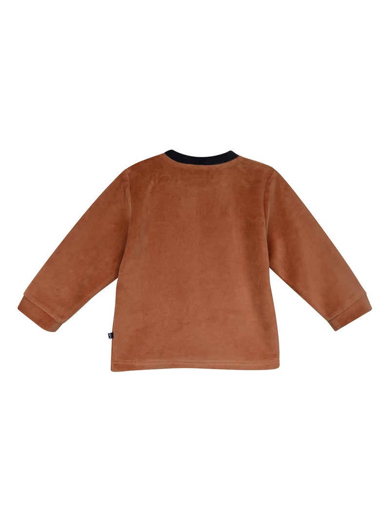 PYJAMA 2 PIECES MIRABEAU VELOURS RASE ENFANT Beige - Kiabi