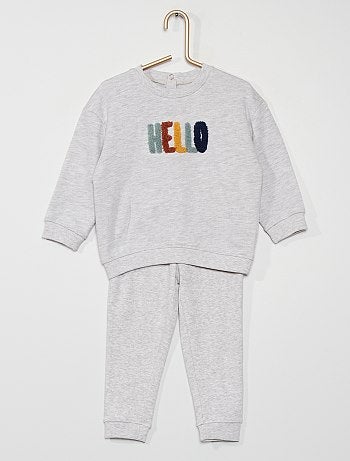 Pyjama 2 Pieces Molleton Bebe Garcon Gris Kiabi 12 00