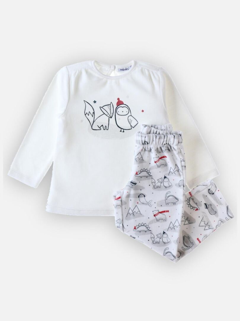 Pyjama 1 pièce Noël en velours, - Noukie's - Blanc - Kiabi - 13.58€
