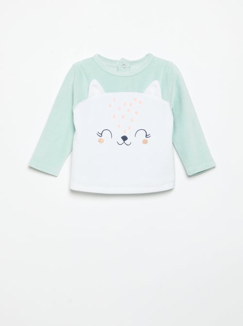 Pyjama 2 pièces 'Petit Béguin' - T-shirt à manches longues + pantalon avec pieds - Kiabi Pyjama 2 pièces 'Petit Béguin' - T-shirt à manches longues + pantalon avec pieds - Kiabi