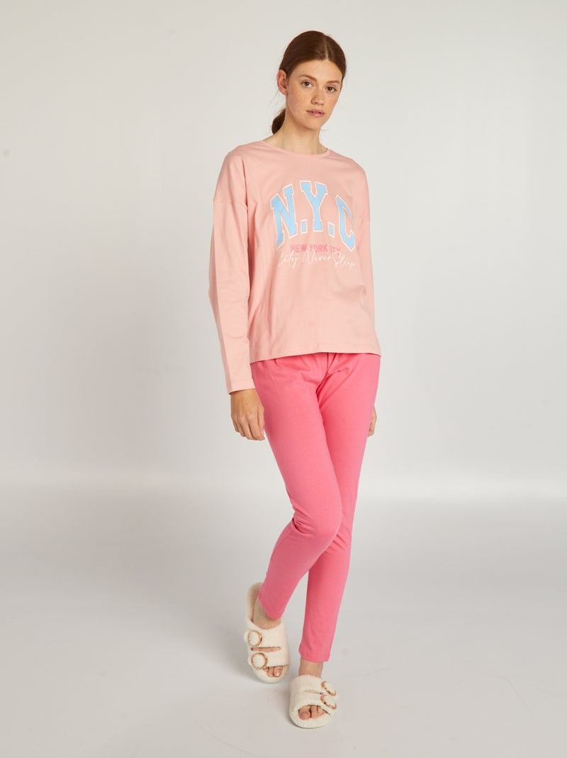 Pyjama 2 pièces Rose - Kiabi