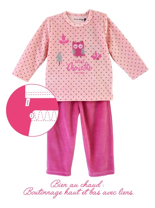 PYJAMA 2 PIECES ROSE MODELE BICHE - Kiabi