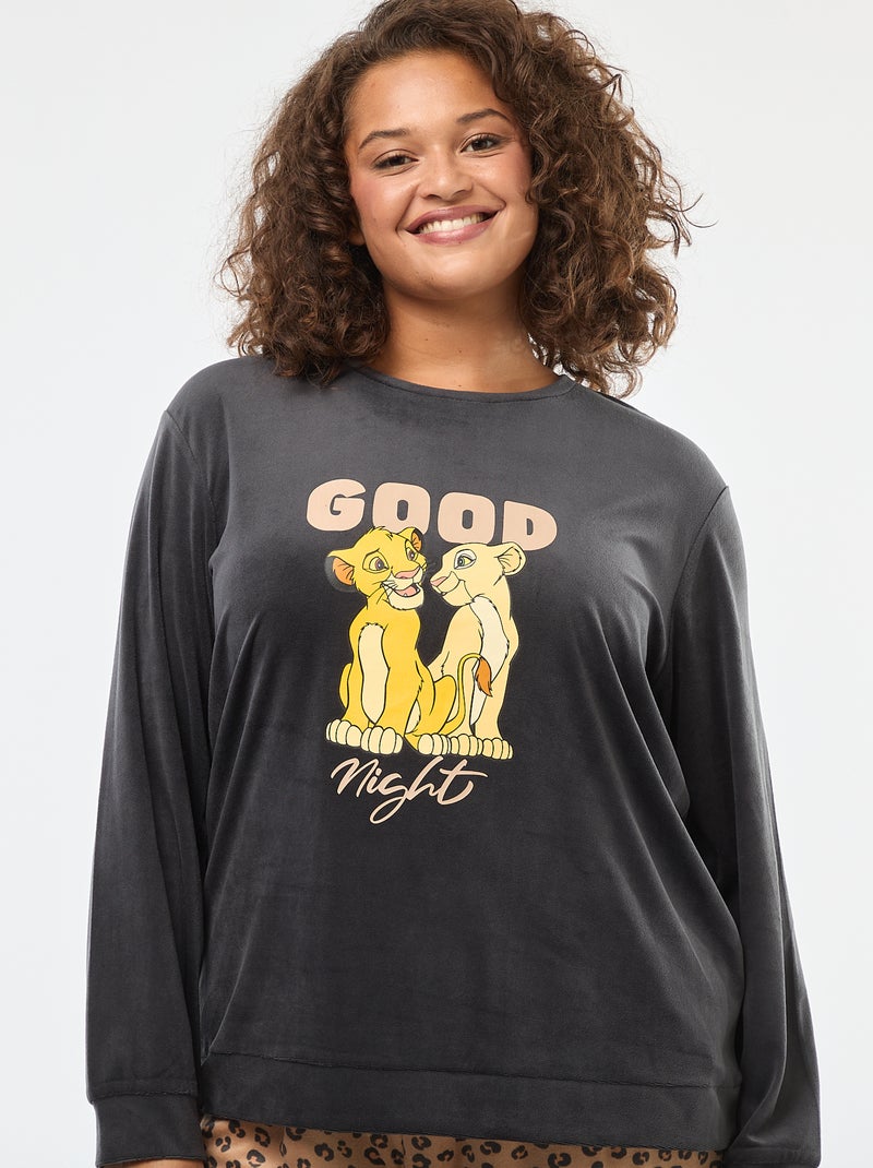 Pyjama 2 pièces 'Simba' 'Le Roi Lion' 'Disney' en polaire Gris - Kiabi