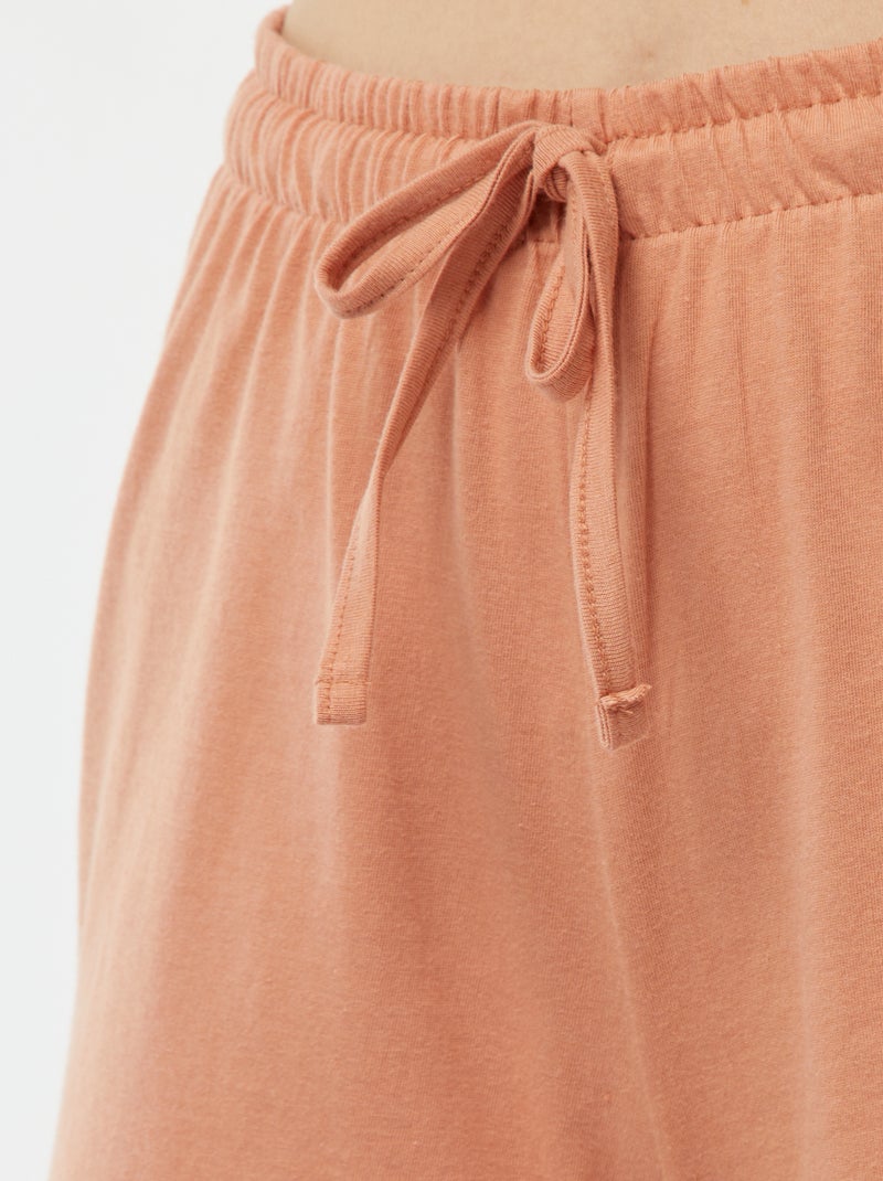 Pyjama 2 pièces tee-shirt + short minimaliste Brique - Kiabi