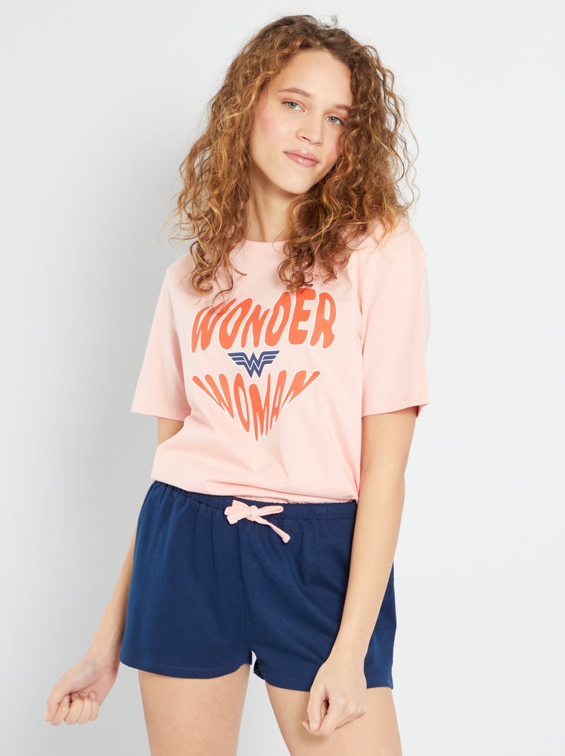 Pyjama 2 pièces 'Wonder Woman' beige - Kiabi