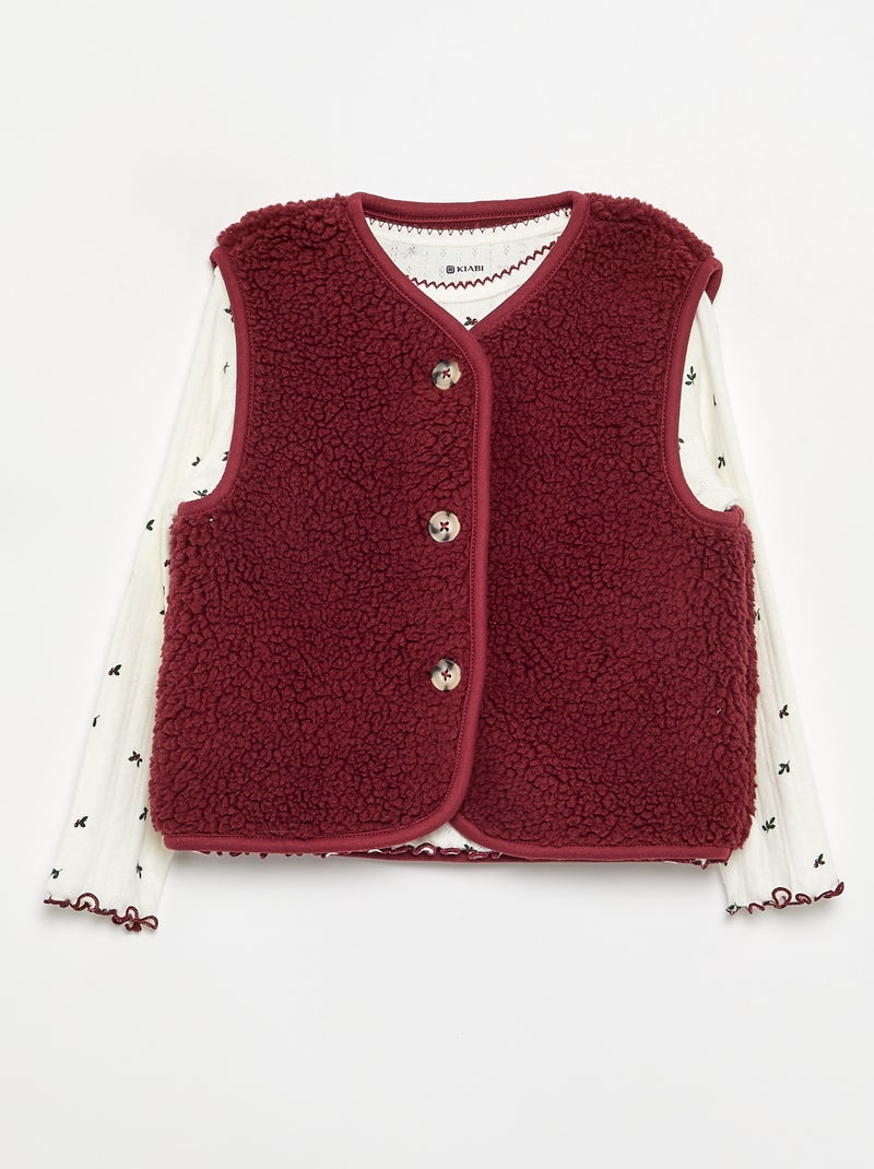 Pyjama 3 pièces - T-shirt + pantalon + gilet sans manches Blanc - Kiabi