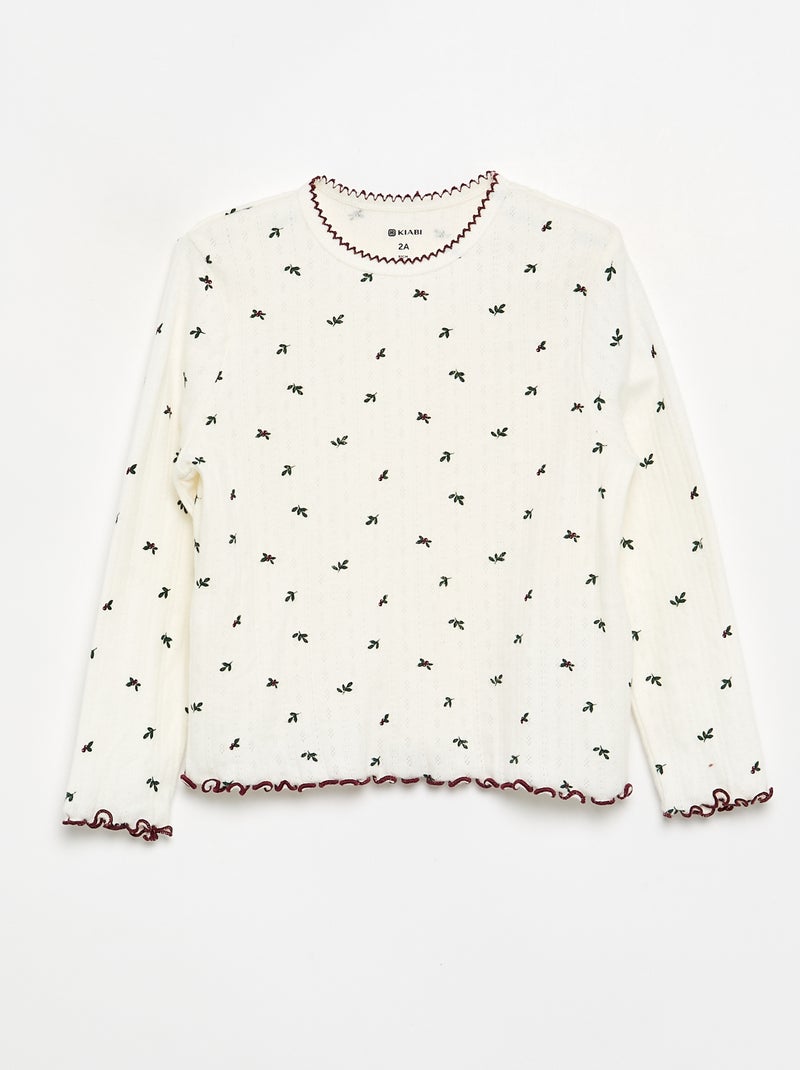 Pyjama 3 pièces - T-shirt + pantalon + gilet sans manches Blanc - Kiabi