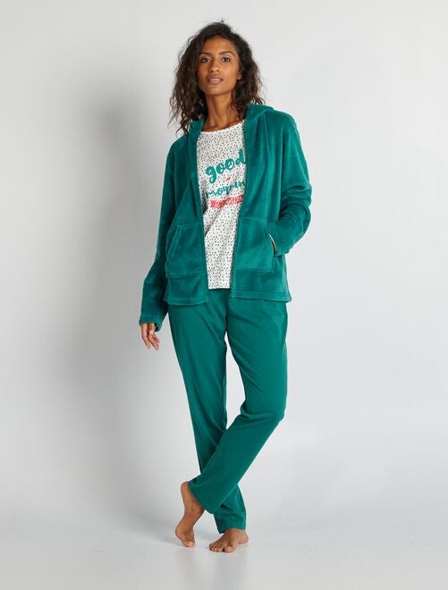 Pyjama 3 pièces - veste polaire + tee-shirt + pantalon - Kiabi