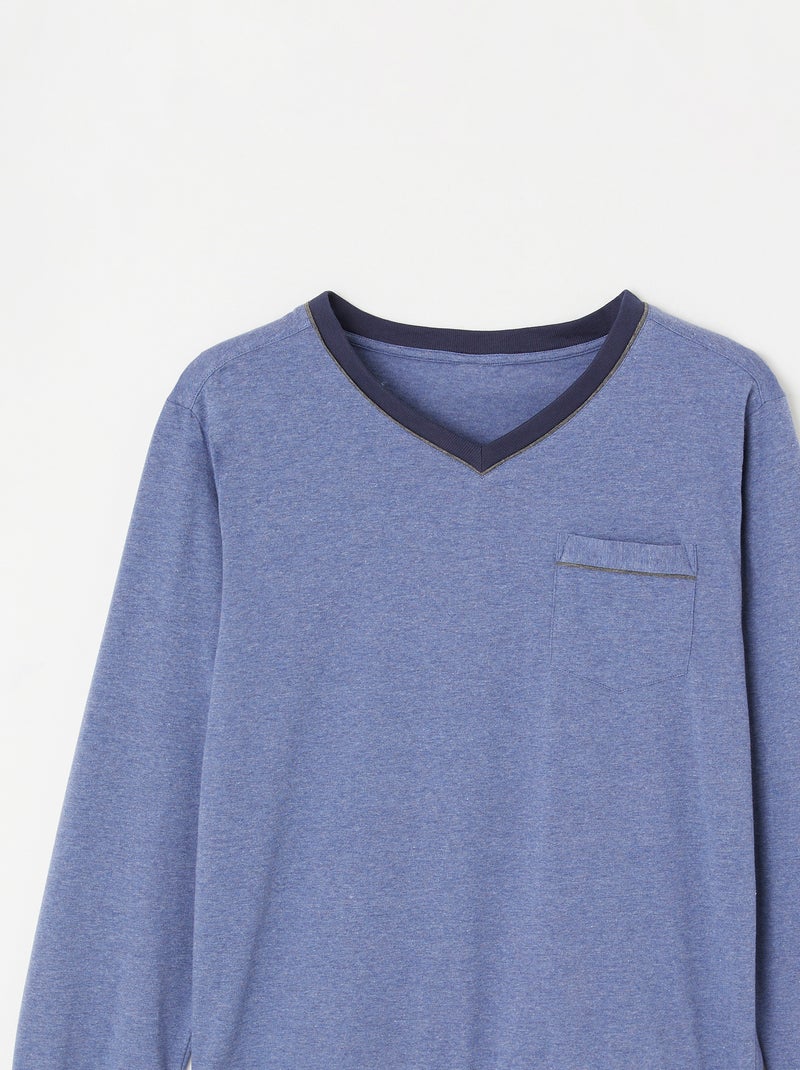 Pyjama 3 pièces short et pantalon - Damart Bleu - Kiabi