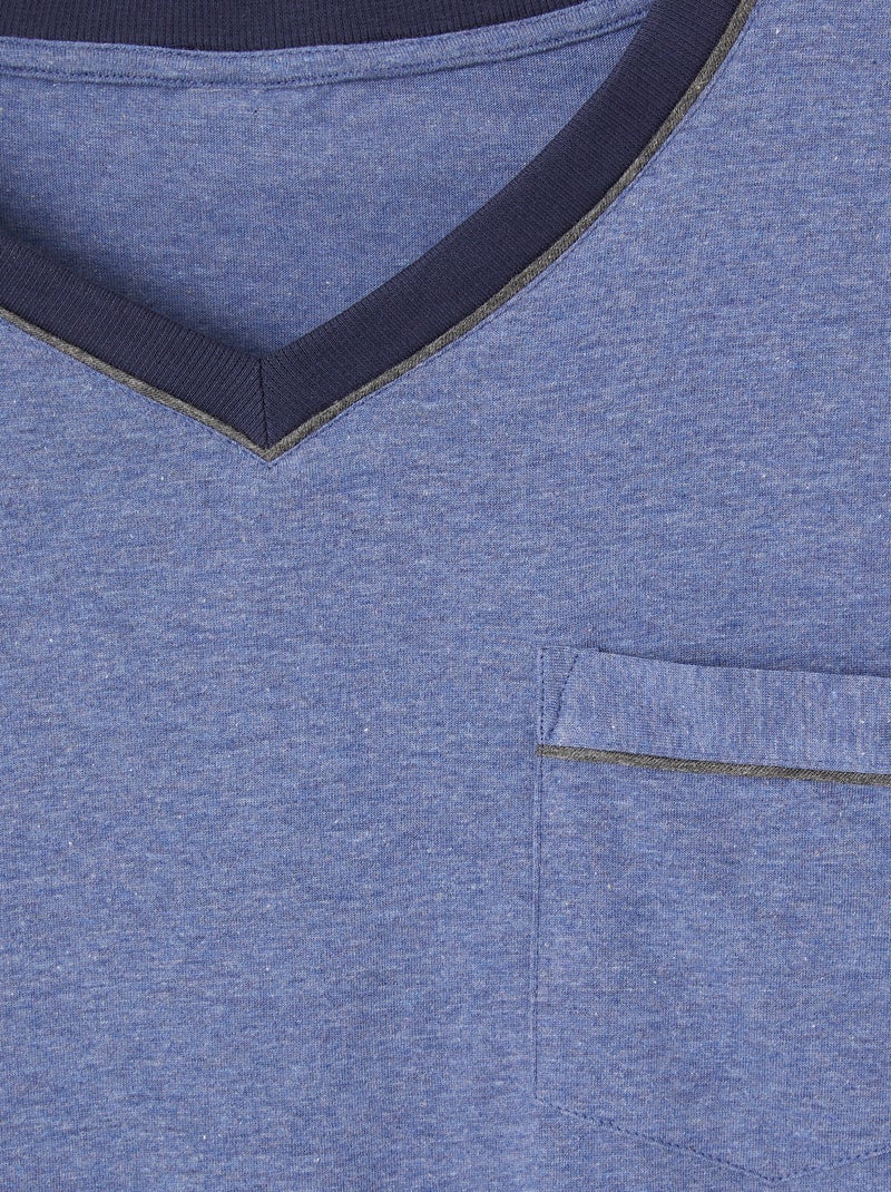 Pyjama 3 pièces short et pantalon - Damart Bleu - Kiabi