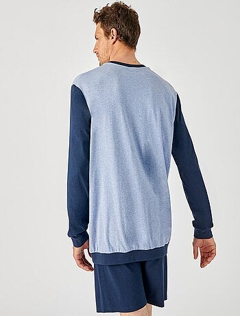 Pyjama 3 pièces short et pantalon jersey pur coton peigné - Damart