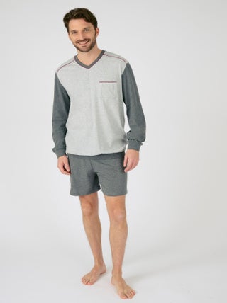 Pyjama 3 pièces short et pantalon jersey pur coton peigné - Damart