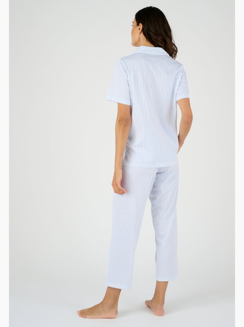 Pyjama 7/8ème boutonné - Damart Blanc - Kiabi