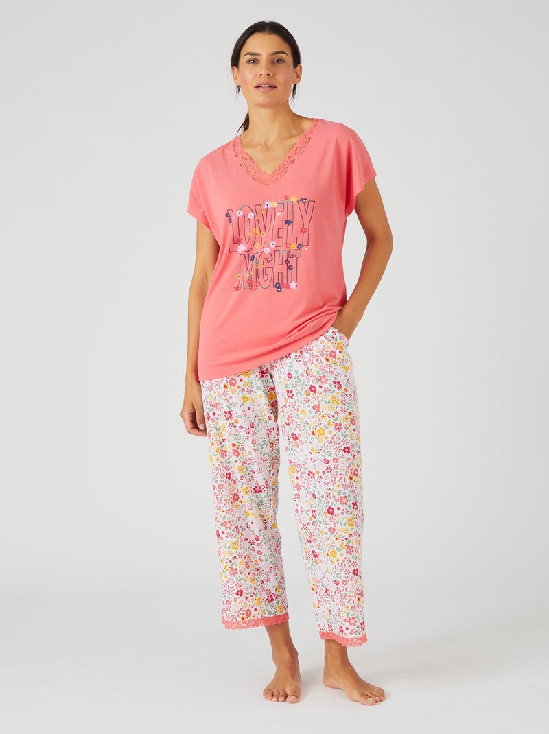 Pyjama 7/8ème Climatyl - Damart Rouge - Kiabi