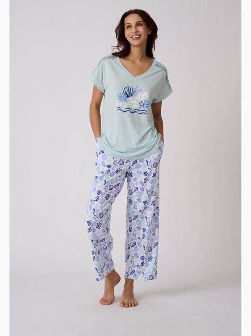 Pyjama 7/8ème climatyl en maille jersey - damart - Kiabi Pyjama 7/8ème climatyl en maille jersey - damart - Kiabi
