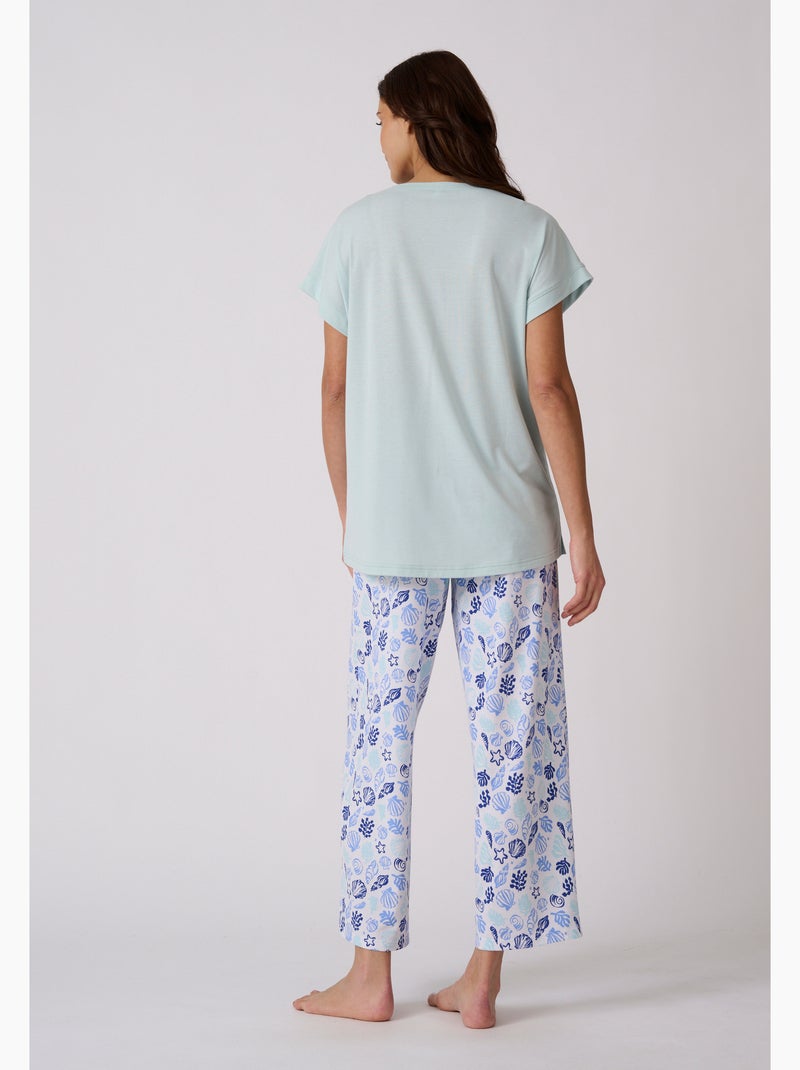Pyjama 7/8ème climatyl en maille jersey - damart Blanc - Kiabi