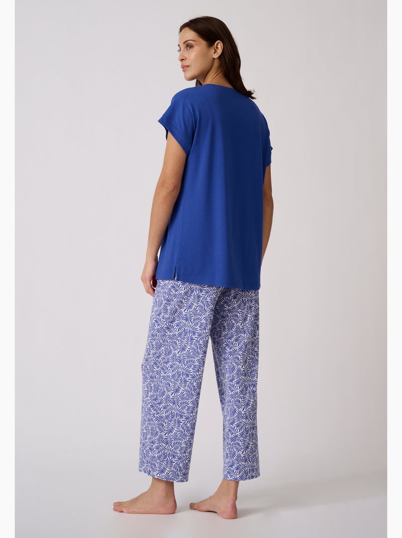Pyjama 7/8ème Climatyl en maille jersey - Damart Bleu électrique - Kiabi