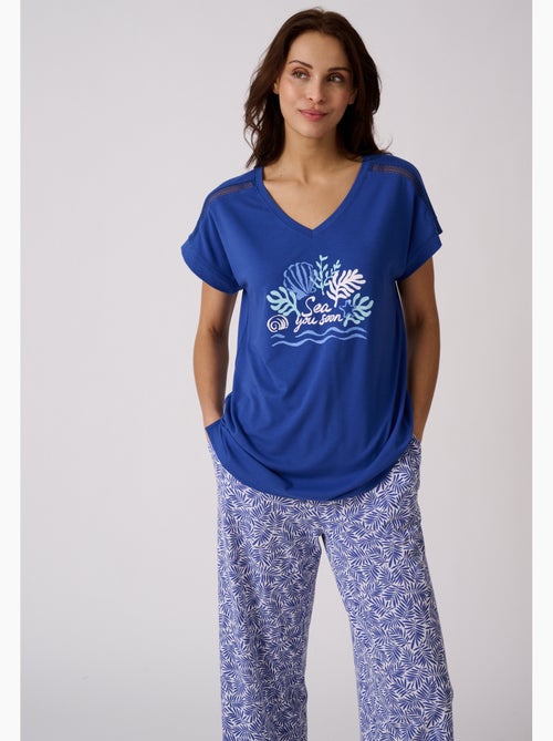 Pyjama 7/8ème Climatyl en maille jersey - Damart - Kiabi Pyjama 7/8ème Climatyl en maille jersey - Damart - Kiabi