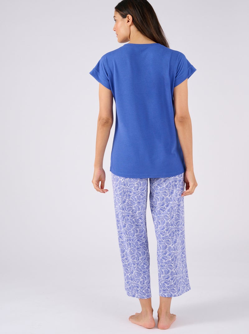 Pyjama 7/8ème Climatyl en maille jersey - Damart Bleu - Kiabi
