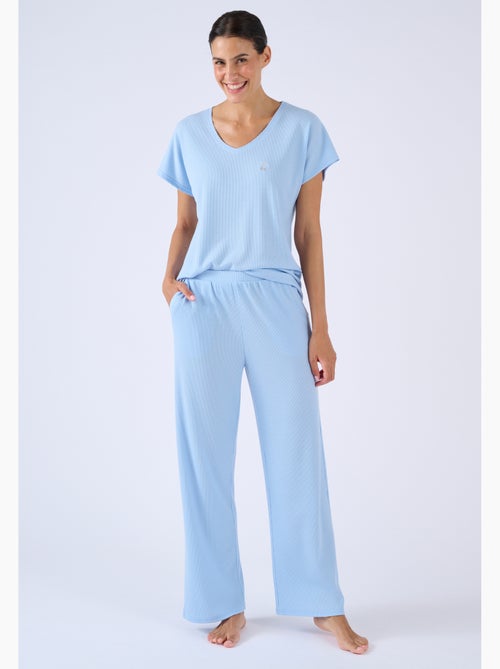 Pyjama 7/8ème en maille gaufrée - Damart - Kiabi
