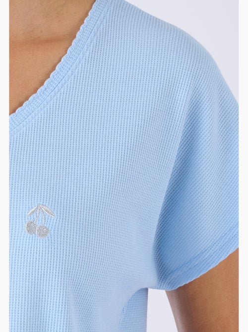 Pyjama 7/8ème en maille gaufrée - Damart - Kiabi